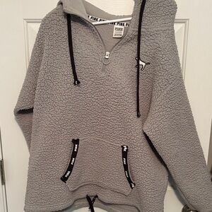 Victoria's Secret Gray Sherpa Hoodie